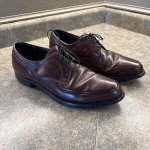 Hanover vintage brown leather moc toe casual Oxford Sz 9.5 D/B Calfskin